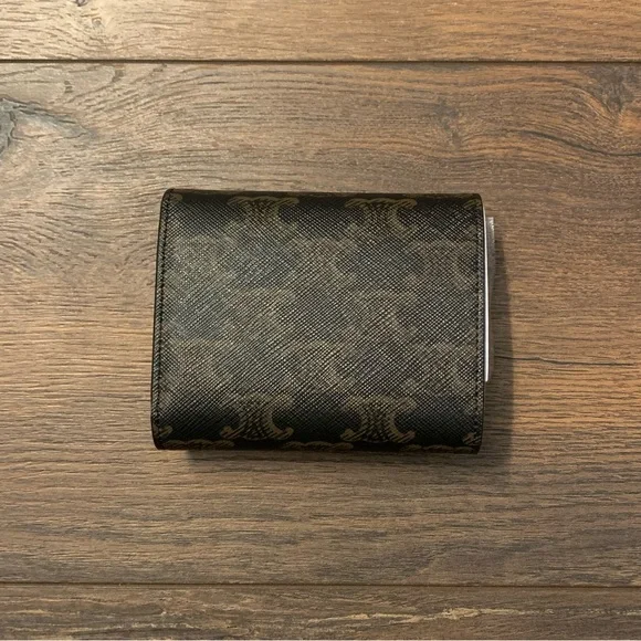 ❌SOLD❌ Celine Small Wallet Triomphe in Triomphe Canvas Tan - Picture 4 of 13